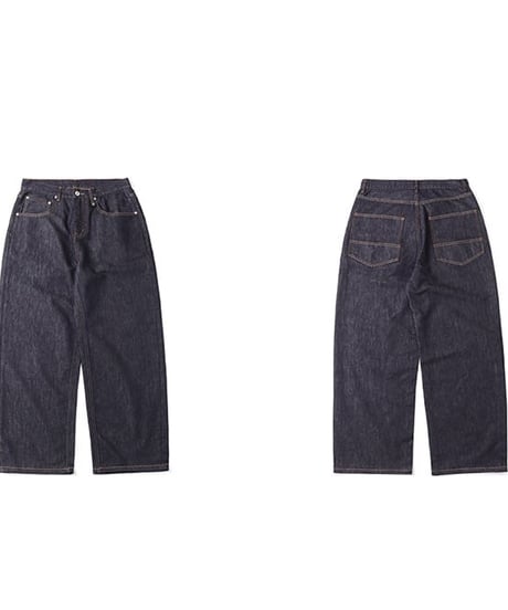 Wide Straight Non Wash Denim Pants