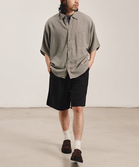 Smooth Linen Wide Silhouette Shirt / 3color