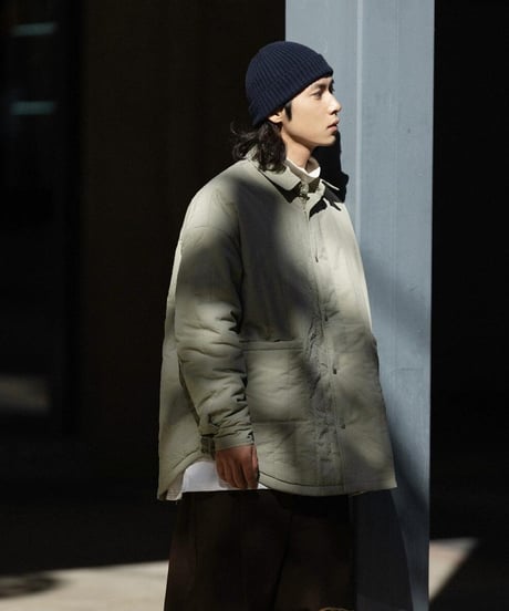 Nylon Quilted Lightweight Shirt Jacket / 4color