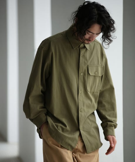 REGULAR COLLAR LONG SLEEVE SHIRT / 3COLORS