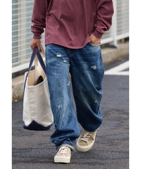 Wide Form Damage Denim Pants