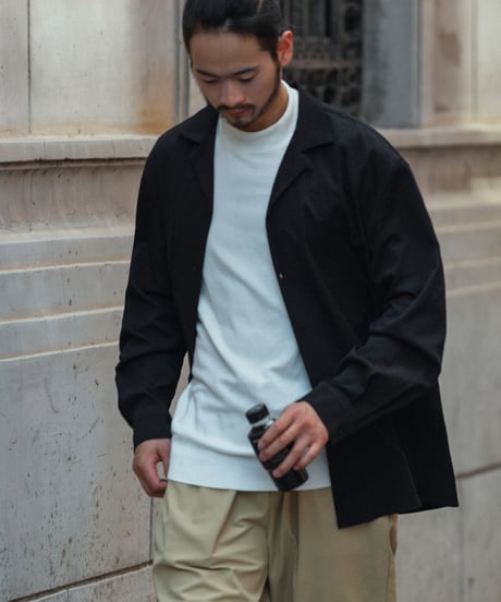 RELAX FIT OPEN COLLAR L/S SHIRT