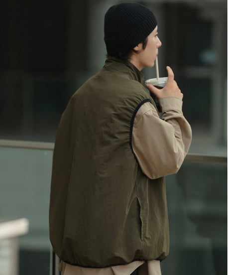 REVERSIBLE NYLON FISHING VEST / 2COLORS