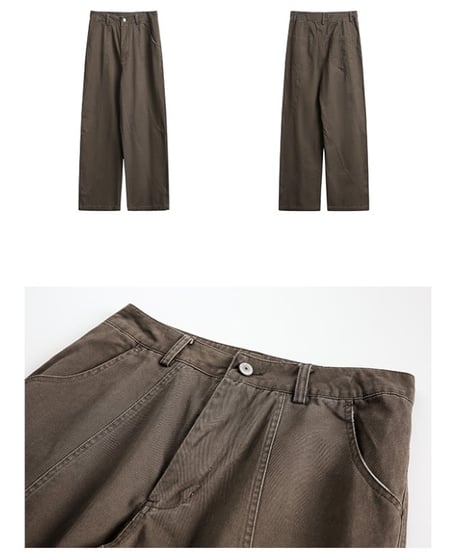 Diagonal Stitch Wide Straight Pants