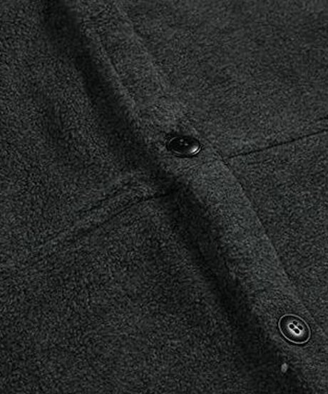 Stand Collar Fleece Button-Up Jacket