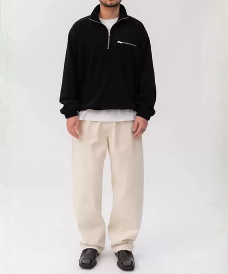 Corduroy Half-Zip Stand-Up Top