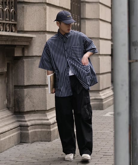 STRIPE MULTI-POCKET SHIRT / 3COLORS
