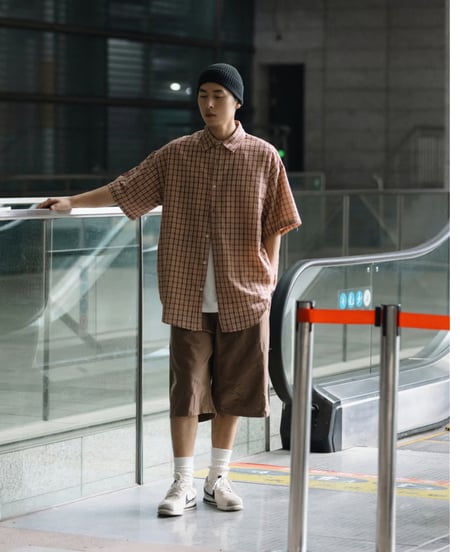 RELAXED CHECK SHIRT / 2COLOR