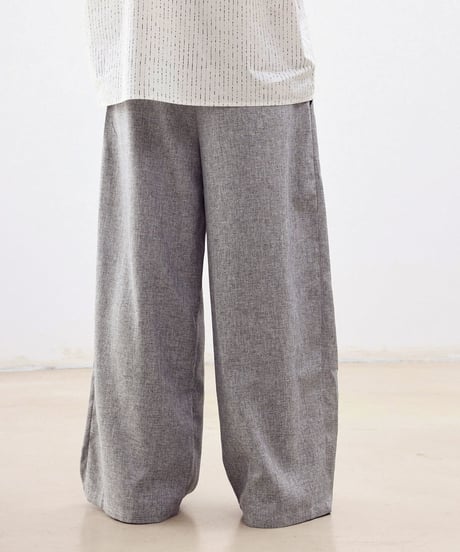 Double Wide Pleats Loose Straight Pants  / 2color