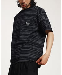 Embroidered Melange Border Slit T-Shirt  / 2color