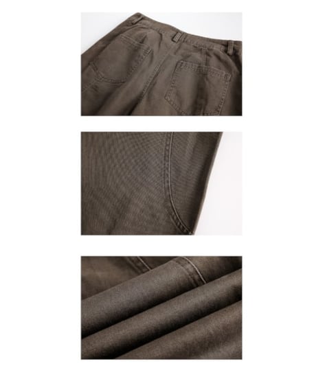 Diagonal Stitch Wide Straight Pants