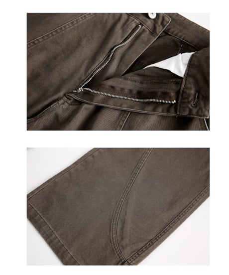Diagonal Stitch Wide Straight Pants