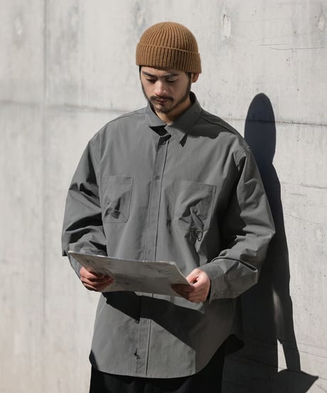 LOOSE OFF-SHOULDER WORK SHIRT/ 2COLORS