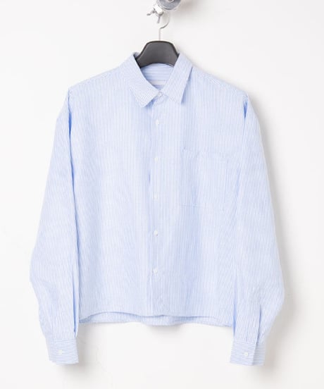 Wide-Silhouette Blue Striped Shirt
