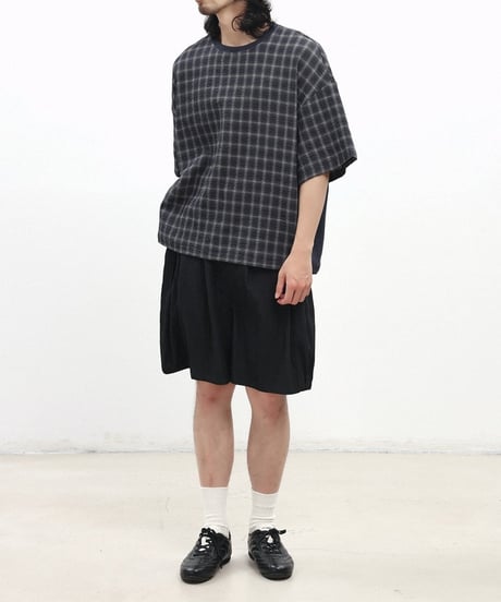 Seersucker Check Loose Fit T-Shirt / 3color