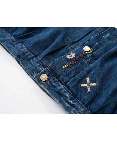 Vintage Denim Jacket with Embroidery