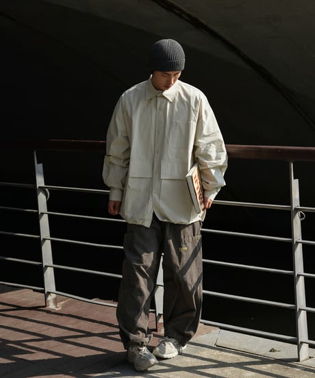 SNAP BUTTON MULTI-POCKET SHIRT / 2COLORS