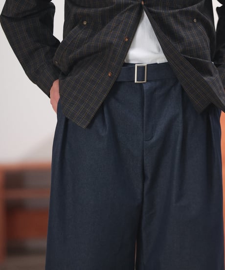 Belted Wide Easy Slacks Pants