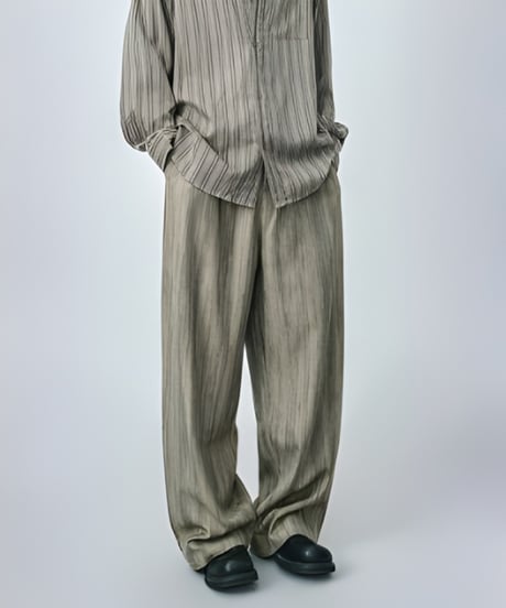 Striped Wash Wide-Leg Easy Pants / 2color