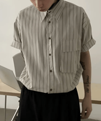 Retro Striped Casual Shirt S/S