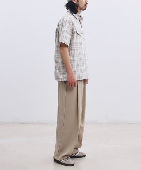 Beige Check Pullover Shirt