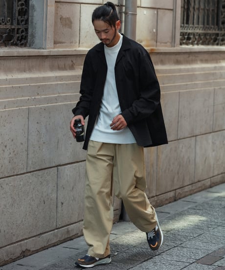 RELAX FIT OPEN COLLAR L/S SHIRT