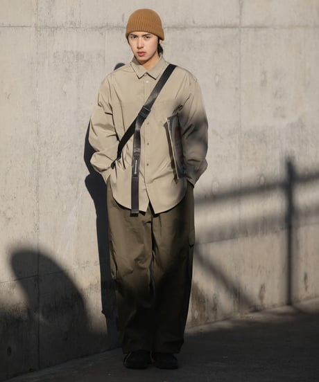 LOOSE OFF-SHOULDER WORK SHIRT/ 2COLORS