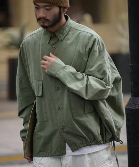 Military-Style Wide-Cut Jacket / 2color