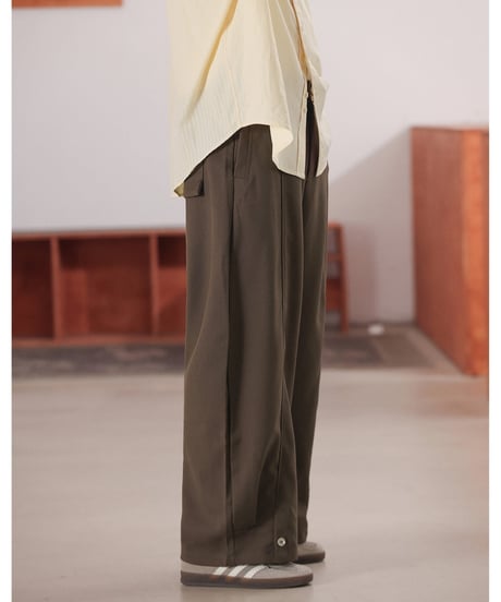 Button Detail Easy Slacks Pants  / 2color