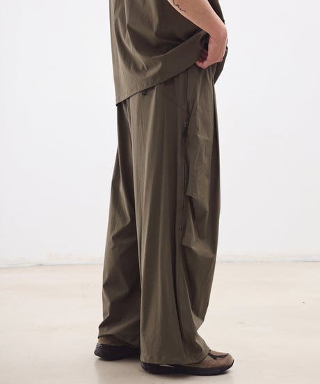 Zip Design Loose Drape Easy Pants / 3color
