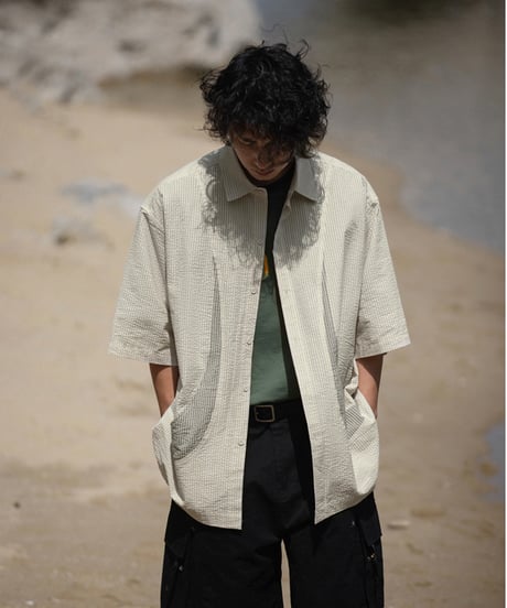 shaped pocket stripe s/s shirt / 3colors
