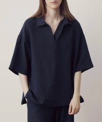 Skipper Collar Relaxed-Fit Wide Shirt