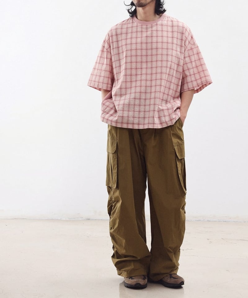 Seersucker Check Loose Fit T-Shirt / 3color | k