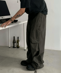 Draped Casual Paratrooper Pants