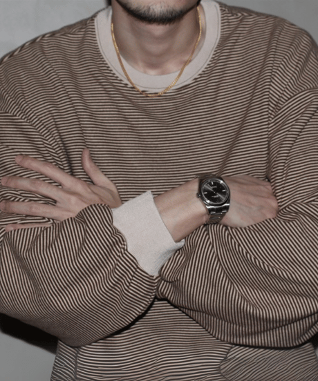 Classic Border Crewneck Long Sleeve Tee