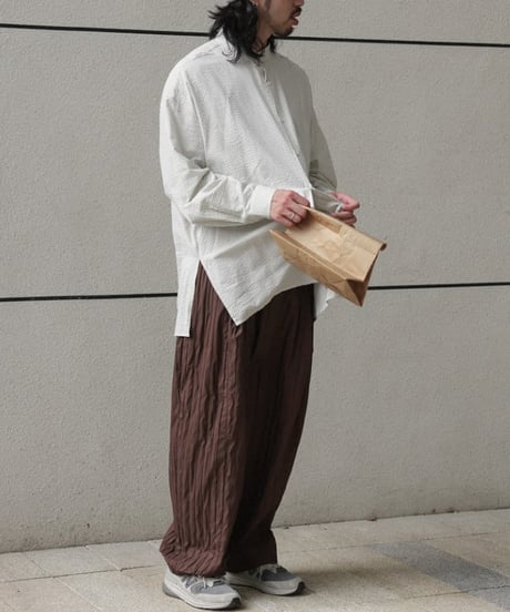Shrink Pleats Loose Pants / 2color