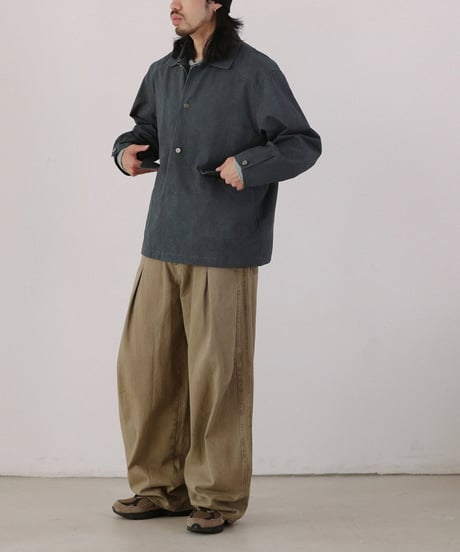 Stitch Tuck Wide Work Pants  / 2color
