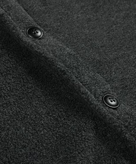 Stand Collar Fleece Button-Up Jacket