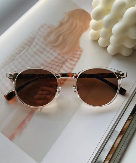 BOSTON CLEAR FRAME SUNGLASSES / 3COLORS