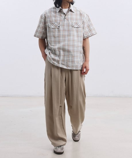 Beige Check Pullover Shirt