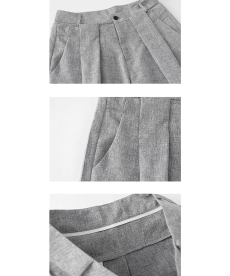 Double Wide Pleats Loose Straight Pants  / 2color