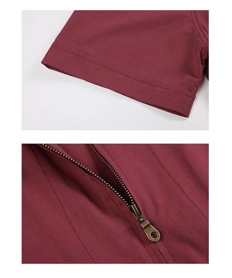Wide Silhouette No-Collar Zippered Shirt / 5color
