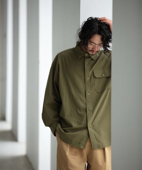 REGULAR COLLAR LONG SLEEVE SHIRT / 3COLORS