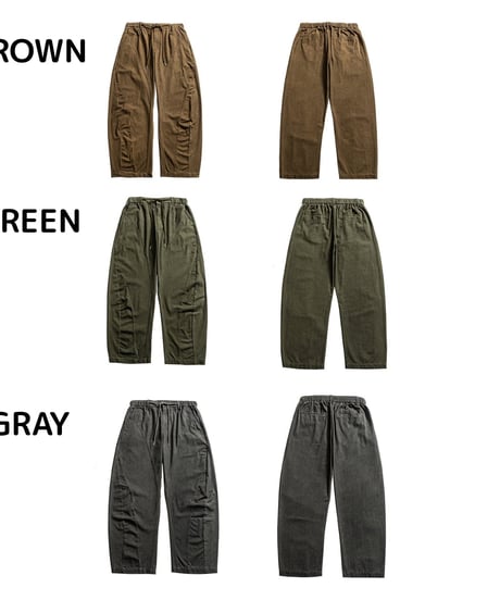 Fade Color Stitch Design Baggy Easy Pants / 3color
