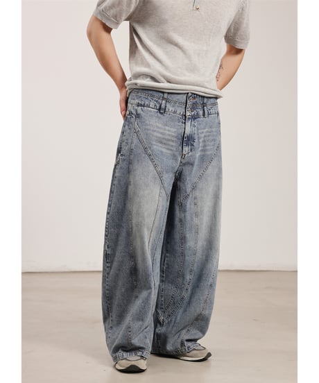 Vintage Wide Barrel Denim Pants / 2color