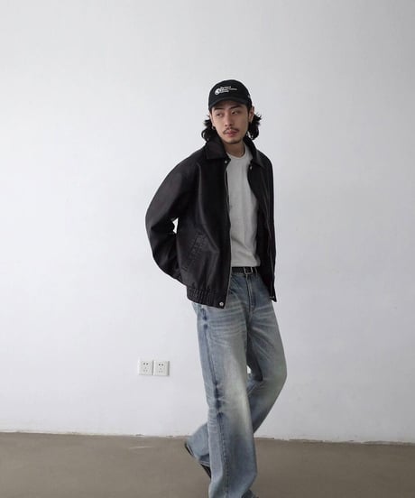 Single Leather Jacket / 2color