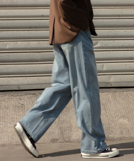 WIDE FIT STRAIGHT DENIM / 2COLORS
