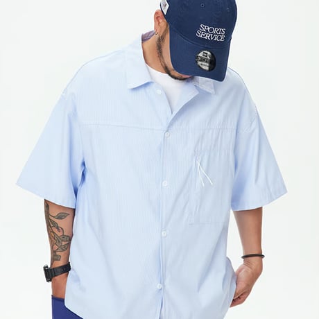 LOOSE FIT STRIPED SUMMER S/S SHIRT / 3COLORS