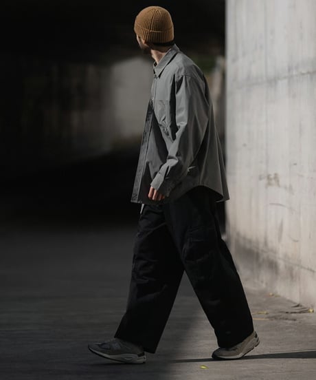 LOOSE OFF-SHOULDER WORK SHIRT/ 2COLORS