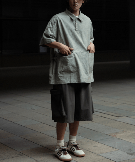 Pullover Stripe Form Pocket Shirt / 4color